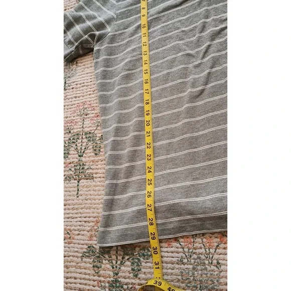 Polo Ralph Lauren Mens XXL Gray Striped Polo Shirt Short Sleeve Cotton Classic - Picture 7 of 7